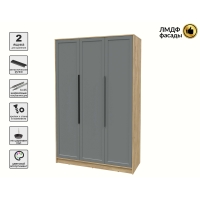 Шкаф распашной Тренд КТ-Ш3 (Дуб золотой ЛДСП/ Серый ЛМДФ) Ш1360 В2128 Г547